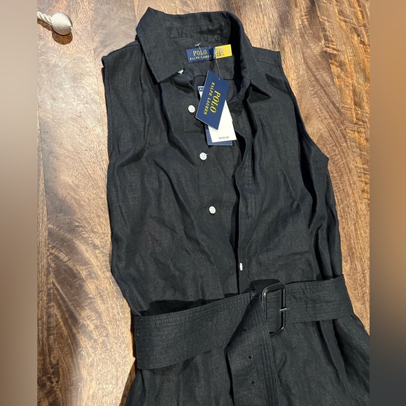 Polo Ralph Lauren Black Linen Belted dress - Picture 5 of 16